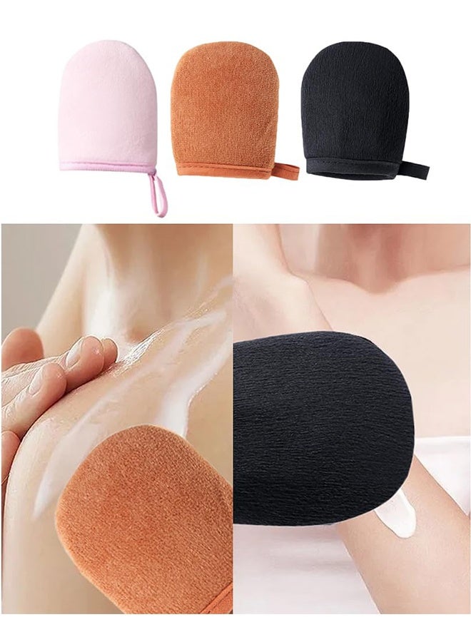 مجموعة من 6 قفازات لتطبيق تان بدون إبهام ومحمولة وصغيرة مصنوعة من الألياف الدقيقة لتطبيق كريم أو موس التسمير الذاتي أو لوشن التسمير الذاتي بدون شمس - Image 3